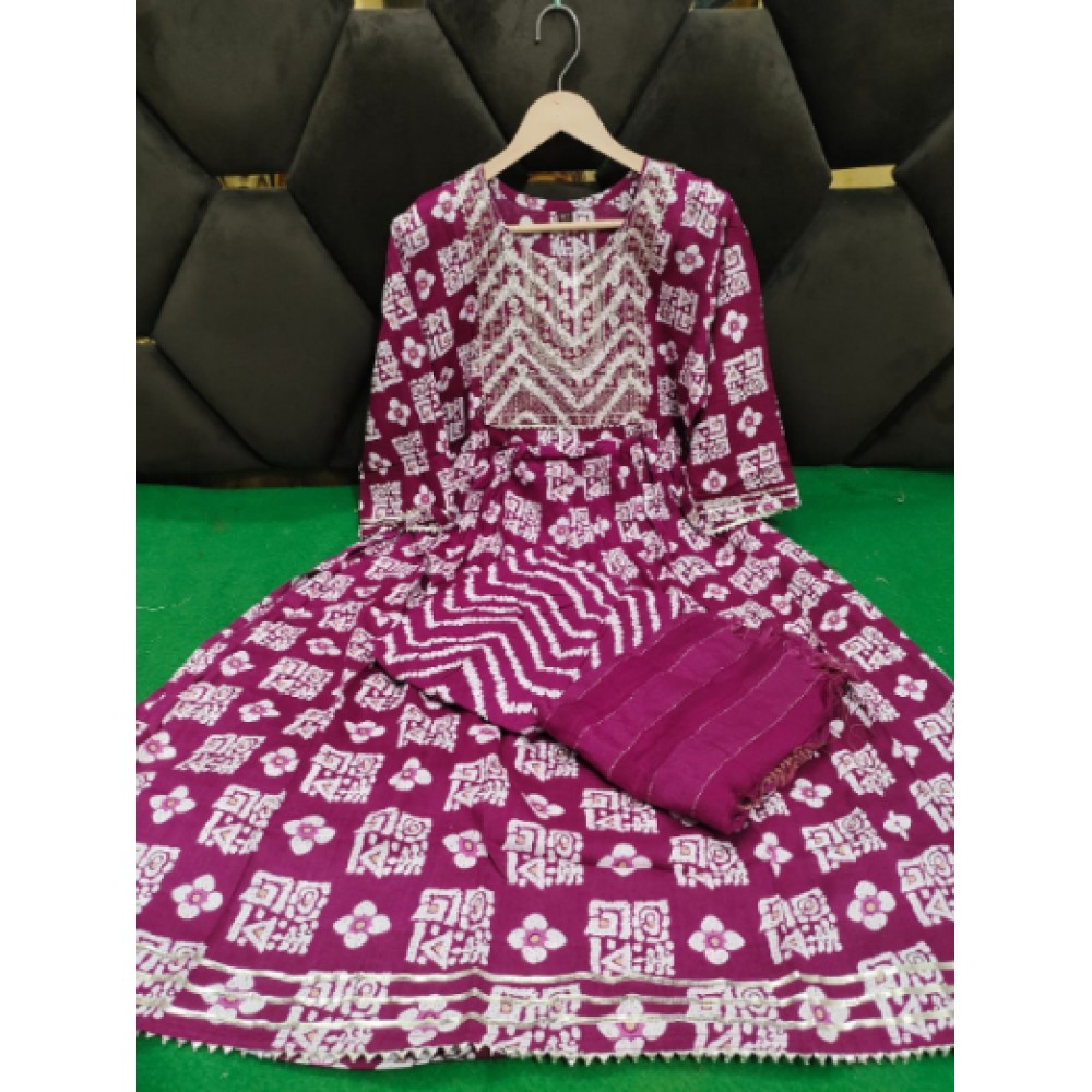  Naira Cut Kurta With Trouser And Dupatta